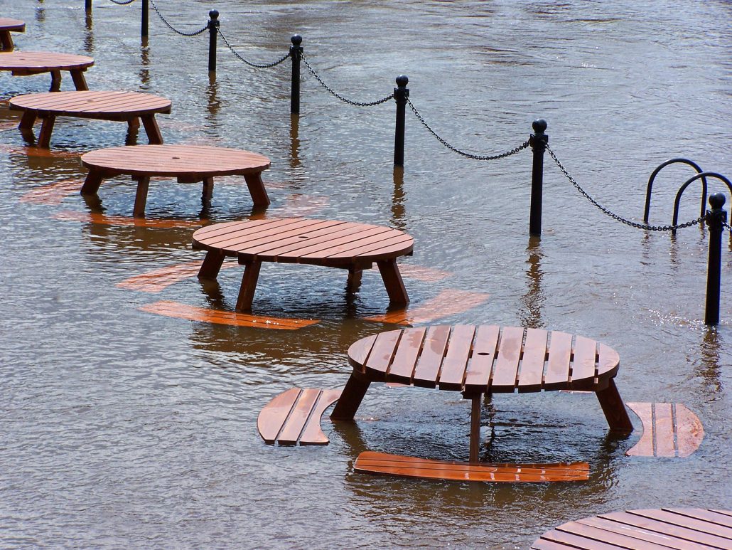 River Ouse burst its banks in commnity picnic area